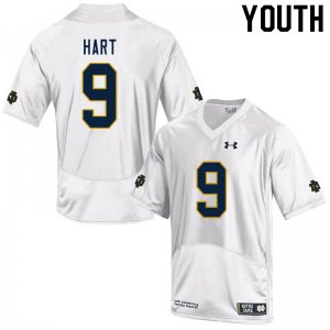 Notre Dame Fighting Irish Youth Cam Hart #9 White Under Armour Authentic Stitched College NCAA Football Jersey XXB6099XB